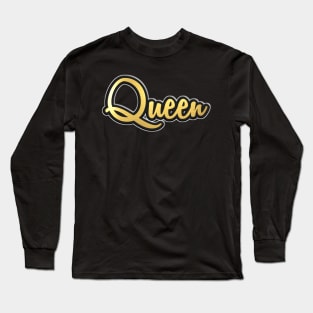 Shiny black and Gold QUEEN word ver5 Long Sleeve T-Shirt